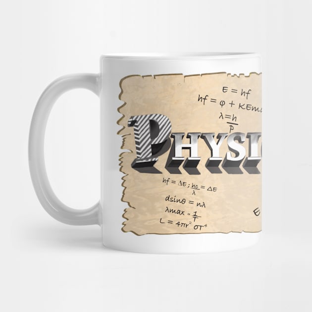 physics formulae with the word physics in 3d by Artonmytee